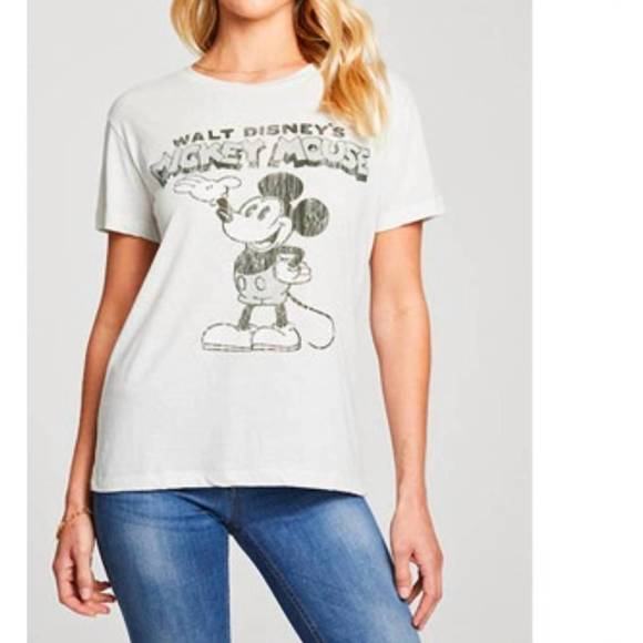 NEW CHASER mickey mouse recycled vintage tee in off white - Picture 1 of 1
